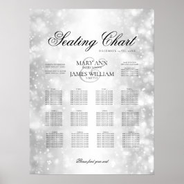 Poster Mariage Diagramme de siège Lumière Shimmer Argent