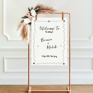 Poster Mariage d'illustrations de ligne de griffes dessin
