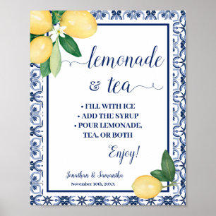 Poster Mariage Douche de Bar à Citronnade Méditerranéenne