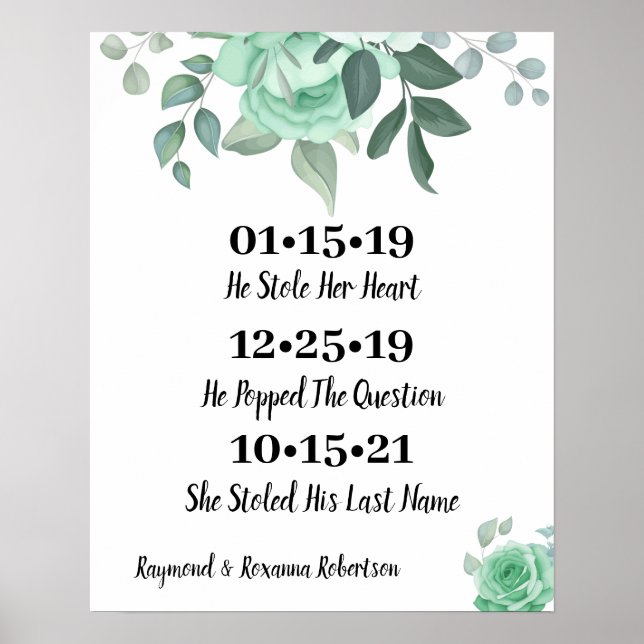 Poster Mariage du meilleur jour des Roses verts (Devant)