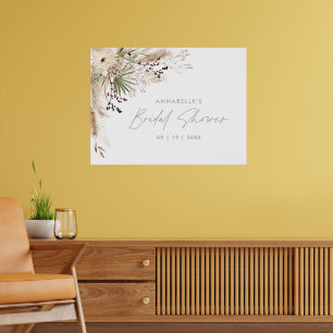 Poster Mariage économe moderne élégant avec herbe de pamp