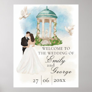 Poster Mariage élégant avec mariée et la chambre Gazebo