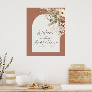 Poster Mariage élégant moderne de pampa abordable
