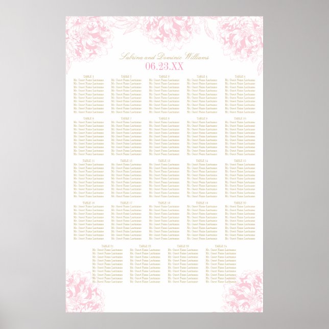 Poster Mariage élégant rose et or Floral Peony (Devant)