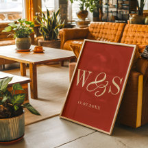 Mariage élégant rustique avec initiales du couple