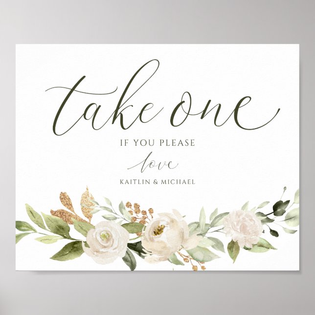 Poster Mariage Élégant S'Il Vous Plaît Prendre Un Signe F (Devant)