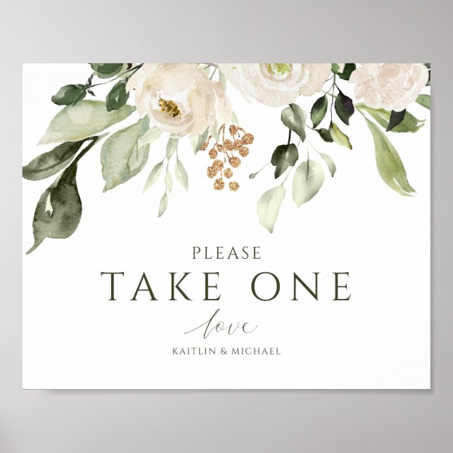 Poster Mariage Élégant S'Il Vous Plaît Prendre Un Signe F (Devant)
