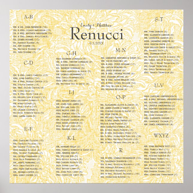 Poster Mariage en fleur Dahlia jaune Iris (Devant)