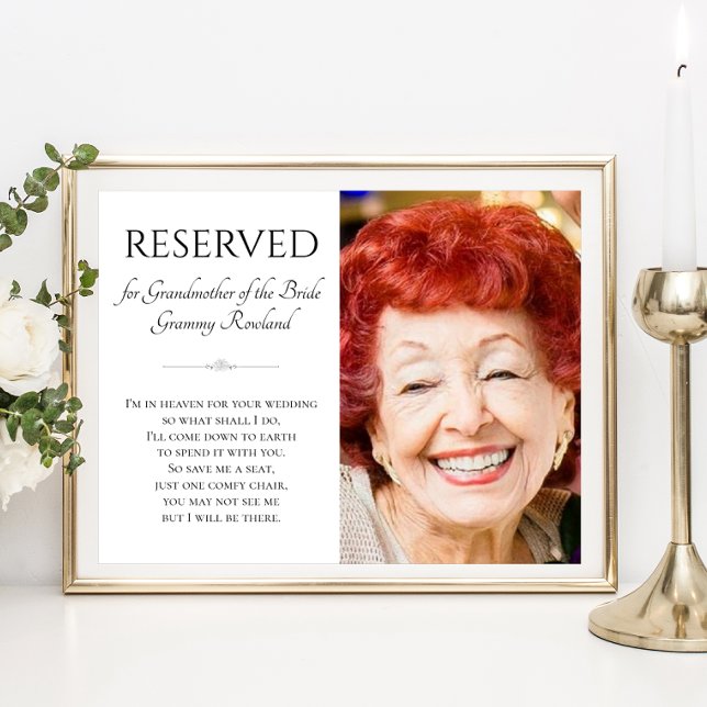 Poster Mariage en mémoire de la grand-mère de la mariée a (Créateur téléchargé)
