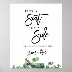 Poster Mariage Eucalyptus Choisissez un siège et non un c