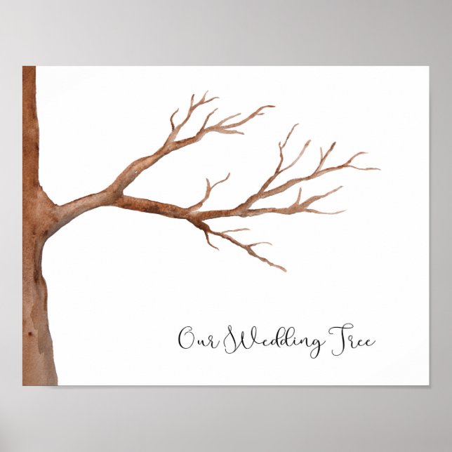 Poster Mariage Fingerprint Arbre Livre d'invité Alternati (Devant)
