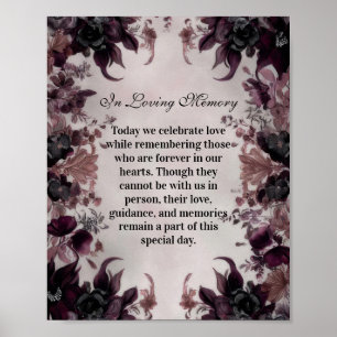 Poster Mariage Fleur Gothique Violette