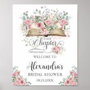 Poster Mariage Fleur Rose Pâle Livre Nouveau Chapitre Bab