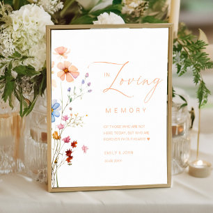 Poster Mariage fleur sauvage "In Love Memory"