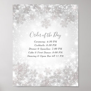 Poster Mariage Flocons de Neige au Pays des Merveilles d'