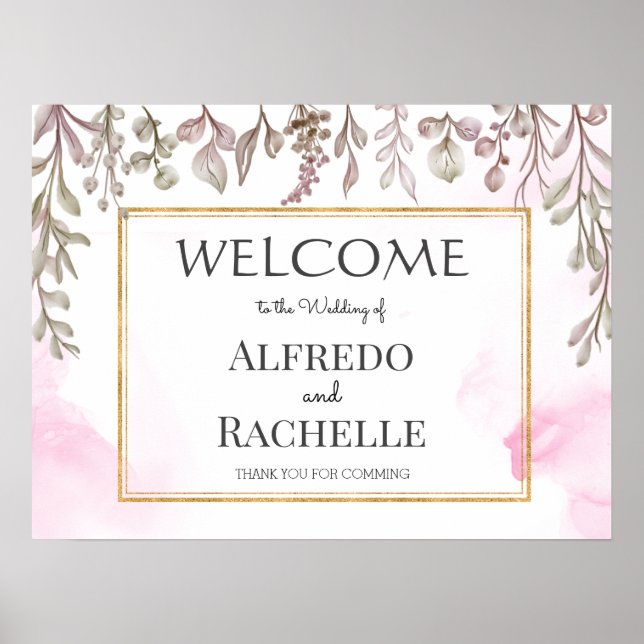Poster Mariage Floral au Jardin d'Été (Devant)