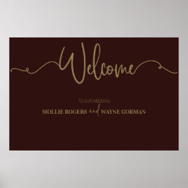 Poster Mariage Floral Bourgogne Bienvenue Imprimer