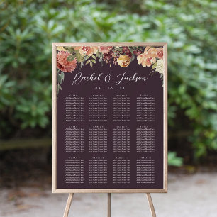 Poster Mariage floral en fleurs rustiques