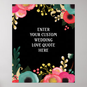 Poster Mariage Floral moderne sur mesure