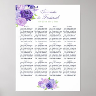 Poster Mariage floral ultra violet