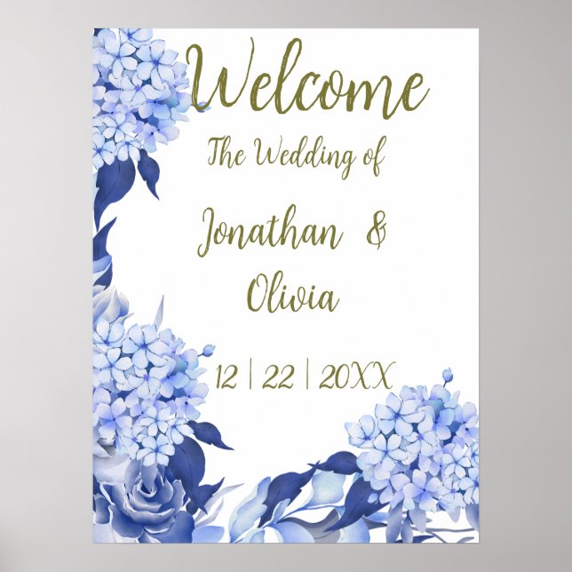 Poster Mariage Floral Violet Doux Pluie de Printemps (Devant)
