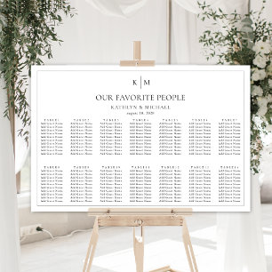 Poster Mariage frontalier minimaliste 14 Tableaux de sièg