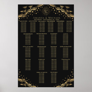 Poster Mariage Gold Sun & Moon Tarot