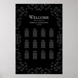 Poster Mariage gothique gris et noir