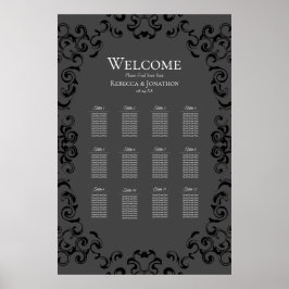 Poster Mariage gothique gris et noir