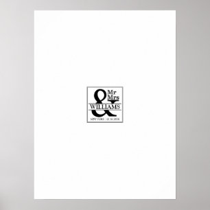 Poster Mariage Guestbook Signature Board - Mr & Mrs.