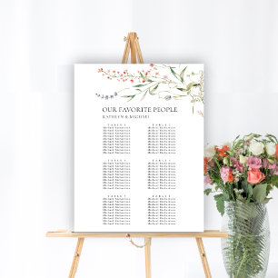 Poster Mariage Jardin Floral Fleur Sauvage 6 Plan de Tabl