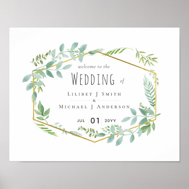 Poster Mariage jardin verdoyant (Devant)