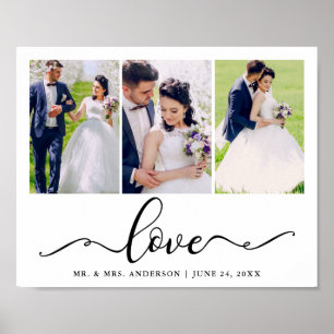 Poster Mariage Love Elegant noir Script 3 Photo