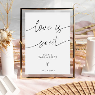 Poster Mariage Love is Sweet Candy Buffet Dessert Sign