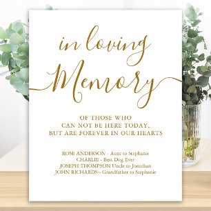 Poster Mariage Mémorial Or Souvenir Personnalisé Amour