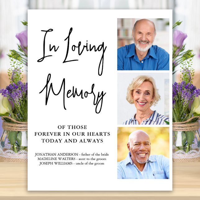 Poster Mariage Memorial Personnaliser 3 Photo Love Memory (Créateur téléchargé)