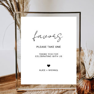 Poster Mariage minimaliste Faveurs Boho Fête des mariées 
