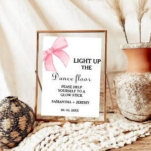 Poster Mariage minimaliste moderne Bow rose Llow stick