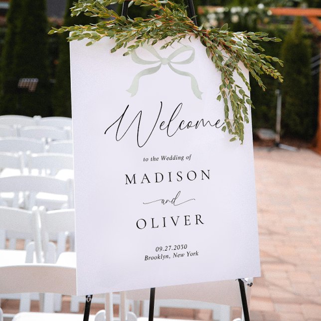 Poster Mariage Moderne de Bienvenue avec Monogramme et Ru (Créateur téléchargé)