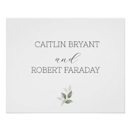 Poster Mariage moderne verdure