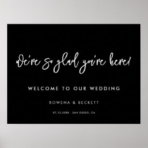 Poster Mariage noir contemporain Tellement content que tu