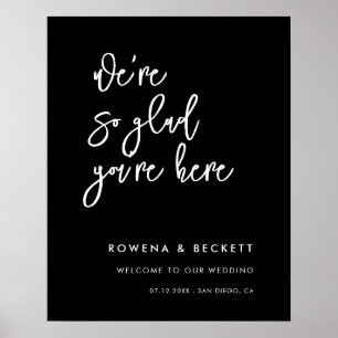 Poster Mariage noir contemporain Tellement content que tu