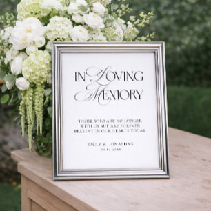 Poster Mariage Noir et Blanc En Souvenir Affectueux