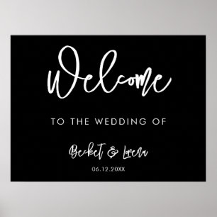 Poster Mariage noir moderne contemporain