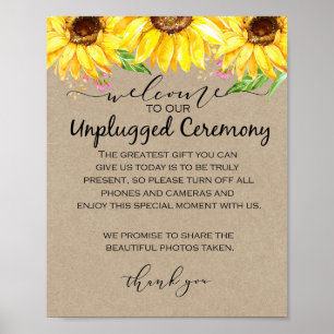 Poster Mariage non branché de tournesol