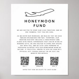 Poster Mariage numérique 3 QR Code Honeymoon Fund