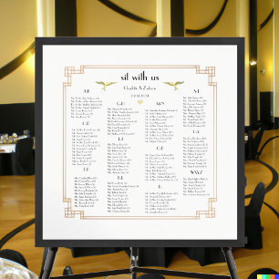 Poster Mariage Oiseau d'Amour Art Nouveau