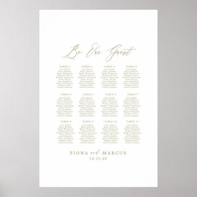 Poster Mariage Or Soyez Notre Guest Sein Signal (Devant)