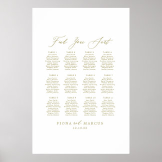 Poster Mariage Or Trouvez Votre Siège Panneau Siège