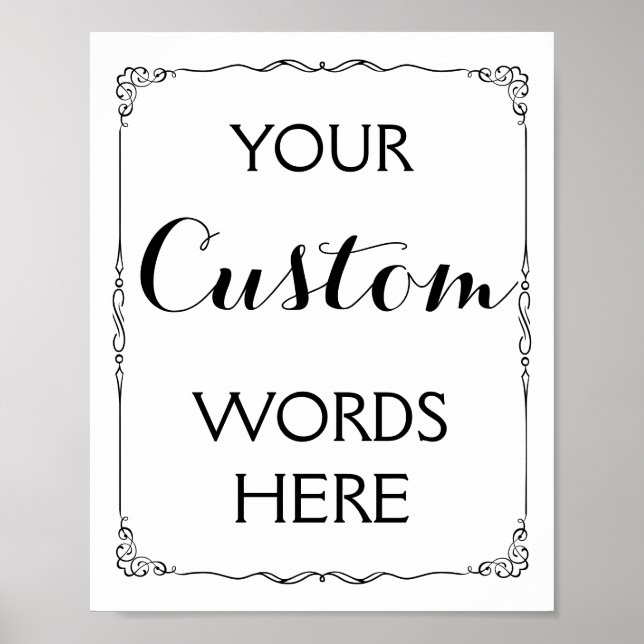 Poster Mariage ou signature de parti faites votre propre  (Devant)